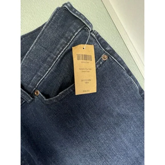 Duluth Women's Plus Daily Denim Capris Cropped Jeans Size 18W Cotton Blend - Picture 12 of 14